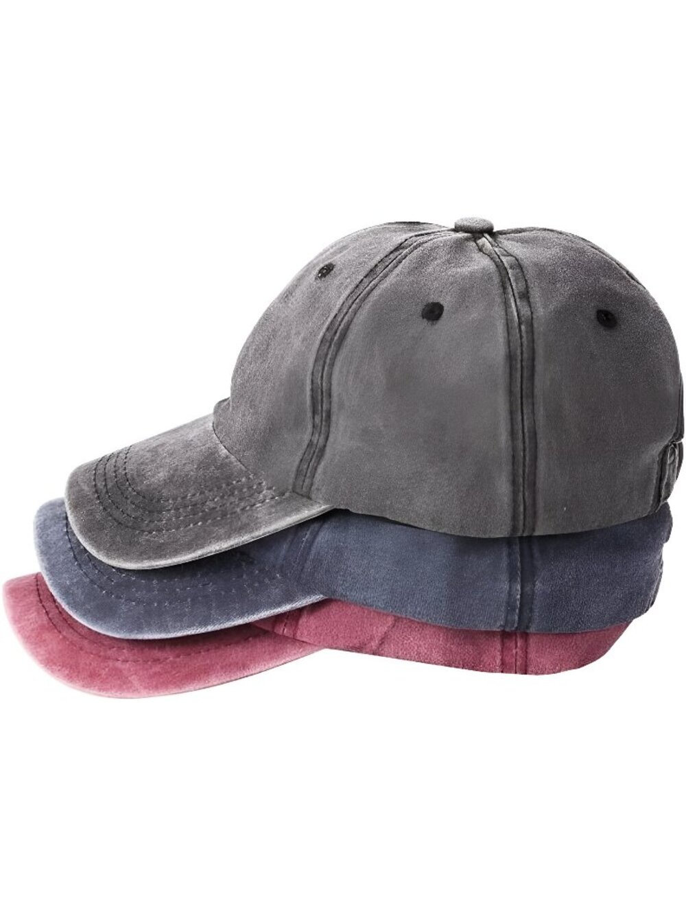 3 Pack Washed Plain Baseball Cap, Retro Adjustable Dad Hats Gift for Men/Women